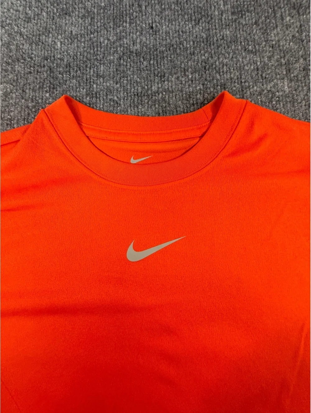 Nike Dri-Fit Shirt Boys M Orange Short Sleeve Athletic Running Training Tee Gym